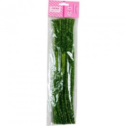 Проволока синельная для творчества 'Пушистая', зеленая блестящая, 30 шт. 0,6*30 см, deVENTE