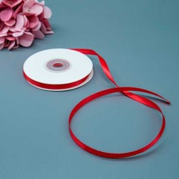 Лента декоративная красная, 0,6см*22,85м, атласная.