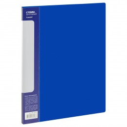 Папка с 10 вкладышами синяя СТАММ 'Стандарт', 0,6мм, корешок 9мм