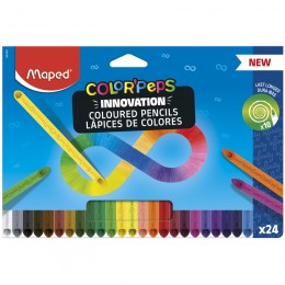 Карандаши 24цв MAPED 'Color Pep's Infinity', из ударопрочного грифеля, треугольные