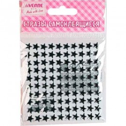 Декоративные стразы, 8мм, 100шт. акриловые, чёрные, самоклеящиеся, deVENTE 'Star' 