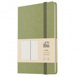 Бизнес-блокнот А6- 96л клетка 'Joy Book. Чай матча' ЭКСМО, иск.кожа, на резинке
