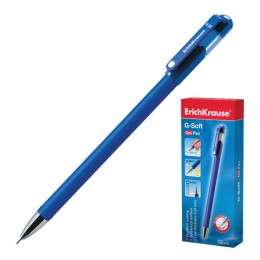 Ручка гелевая 0,38мм синяя ERICH KRAUSE 'G-Soft', корпус soft-touch, игольчатый узел