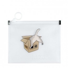 Папка на молнии А6 ФЕНИКС+ 'Кот в коробке', 'собачка'-кольцо из пластика