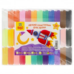 Пластилин легкий 36цв 360гр Мульти-Пульти, прозрачный пакет.