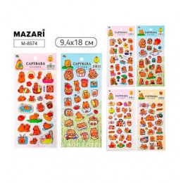 Наклейки 'Капибара' объемные, 9,4*18см, MAZARI