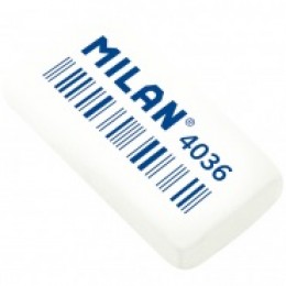 Ластик белый MILAN '4036' 39*20*8мм, прямоугольный, синтетический каучук