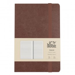 Бизнес-блокнот А6- 96л линия 'Joy Book. Брауни' ЭКСМО, иск.кожа, на резинке
