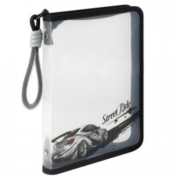 Папка для тетрадей А5 на молнии 'Белая машина', пластик, 1 отделение, ФЕНИКС+