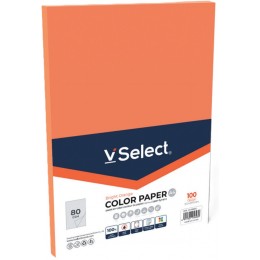 Бумага А4 80г/м2 100л VSelect, ярко-оранжевая