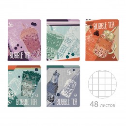Тетрадь 40л А5 клетка 'Bubble tea' Bruno Visconti