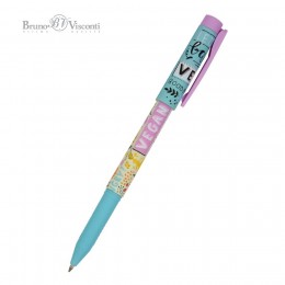 Ручка шариковая 0,7мм синяя Bruno Visconti FreshWrite 'Vegan. Фруктовый микс'