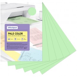 Бумага А4 80г/м2 100л OfficeSpace 'Pale Color', зеленая