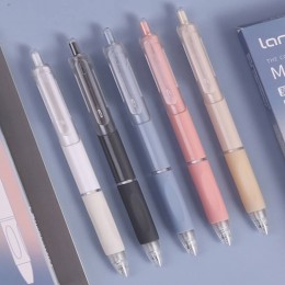 Ручка гелевая автомат. 0,5мм черная Languo 'Morandi', ассорти