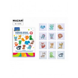 Алмазная мозаика 6,5*8см 'Животные', на стикере, 12 шт. в наборе, MAZARI