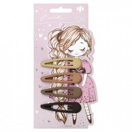 Набор заколок для волос 'Кофейные тона' клик-клак, матовые, 6шт, 6см