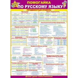 Плакат А2 'Помогайка по русскому языку. Продвинутый уровень' Открытая планета