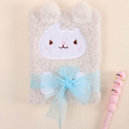 Блокнот А5 112л 'Кошечка' молочный, Mikirei, плюш