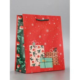 Пакет подарочный 18*10*22,3см 'Подарки' ламинированный, вертикальный