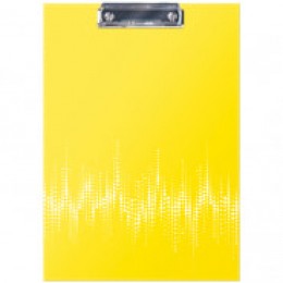 Папка-планшет с прижимом А4 картон желтый неон BERLINGO 'Neon', ламинированный