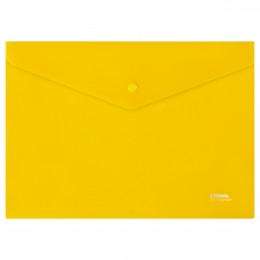 Папка-конверт на кнопке А4 желтая 180мкм СТАММ
