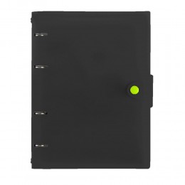 Тетрадь А4 80л клетка на кольцах 'Favorite Black. No 2' застежка-кнопка, пластиковая обложка, ЭКСМО
