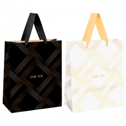 Пакет подарочный 18*23*10см 'Black<br>White' ламинированый, MESHU