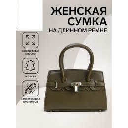 Сумка-тоут SL 22*8*15см, женская, кожзам, на молнии, зелёная