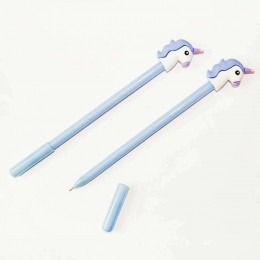 Ручка гелевая 0,5мм синяя «Unicorn», пластик, 18см (4 дизайна)