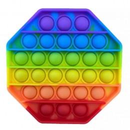 Игрушка антистресс 'Pop it' восьмиугольник, радужная, 12 см, силикон