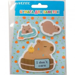 Блок клейкий фигурный 40*40мм/70*70мм 3шт*30л deVENTE 'Capybara<br>Bath'