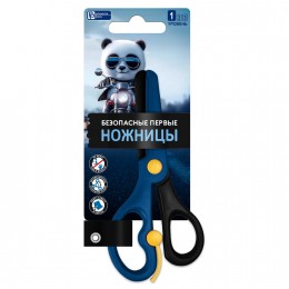 Ножницы 13,6см детские ФЕНИКС+ 'Мишка на мотоцикле', асимметричные