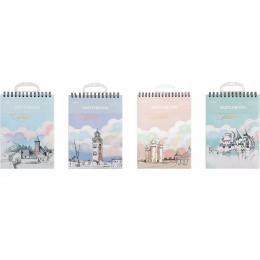 Скетчпад 185*255мм 30л, гребень, 'Башня' Mikirei, 130г/м2