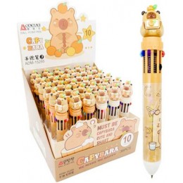 Ручка шариковая 10ти цветная INTELLIGENT Aodemei 'Капибара'