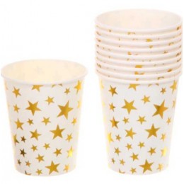 Стакан бумажный 'Звёздное сияние' золото, 0,2л, набор 10шт