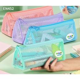 Пенал-косметичка 21*90*80мм, ассорти, сетка, HUA JIE