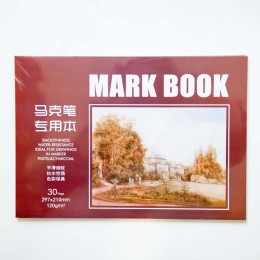 Скетчпад А4 (210*297мм) 30л 'Mark Book', блок 120 г/м2, для рисования маркерами, пастелью и углем