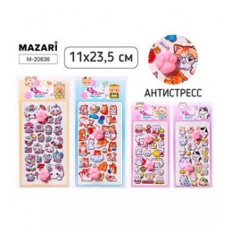 Наклейки 'Антистресс. Кошечки' объемные, 11*23,5см, MAZARI