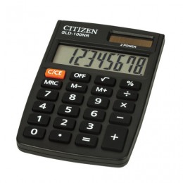 Калькулятор 8 разрядов карманный CITIZEN SLD-100N черный, двойное питание, 90*60мм