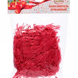 Бумажный наполнитель для упаковки подарков цвет КРАСНЫЙ 50гр