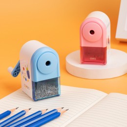 Точилка механическая DELI 'Comiko', 1 отверстие, пластиковый корпус, ассорти
