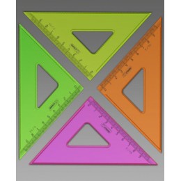 Треугольник 9см 45гр пластик СТАММ 'Neon Cristal', 4цв