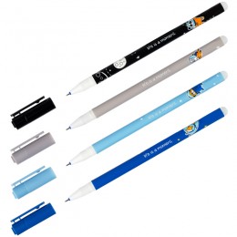 Ручка пиши-стирай гелевая 0,5мм синяя MESHU 'Space Adventure', корпус ассорти