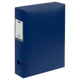 Короб архивный 7см пластик СИНИЙ, разборный, на кнопке OfficeSpace, 900мкм