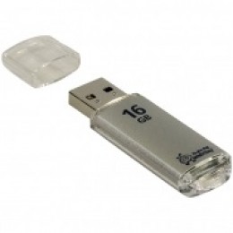 Карта памяти 16Gb Smart Buy 'V-Cut' USB 2.0, Flash Drive, серебристый (металл.корпус)