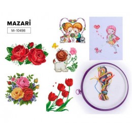 Набор для творчества, вышивка крестиком, 20,5*26см, схема, канва с рис., метал.игла, нитки, MAZARI