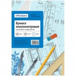 Бумага миллиметровая А4 10л голубая сетка, OfficeSpace