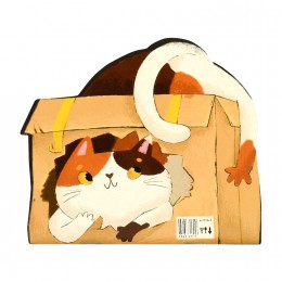 Блокнот фигурный 32л 13*12см, белый, скоба, 'Кот в коробке' ФЕНИКС+