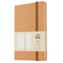 Бизнес-блокнот А6- 96л клетка 'Joy Book. Крем-брюле' ЭКСМО, иск.кожа, на резинке
