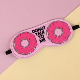 Маска для сна «Пончики» 19,5*8,5 см, резинка одинарная, цвет розовый